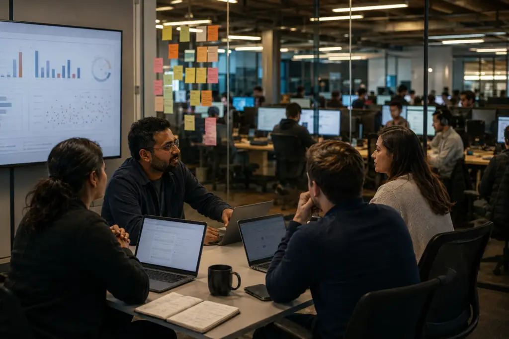 AI data annotation team reviewing RLHF preference data and annotator quality AI data annotation team reviewing RLHF preference data and annotator quality