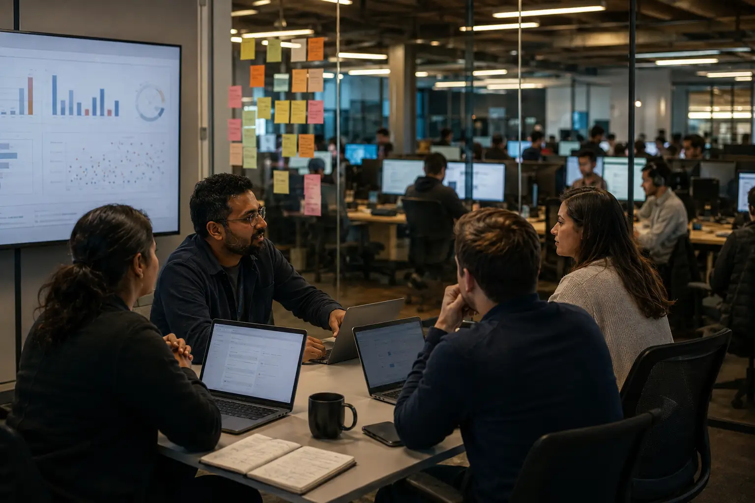AI data annotation team reviewing RLHF preference data and annotator quality